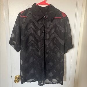 Black sheer button up top! Size large or XL.